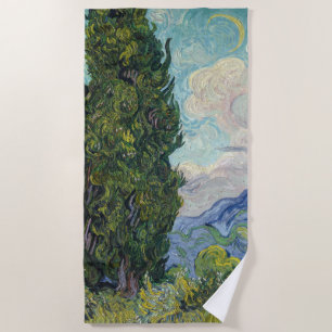 Vincent van Gogh - Cypresses Beach Towel