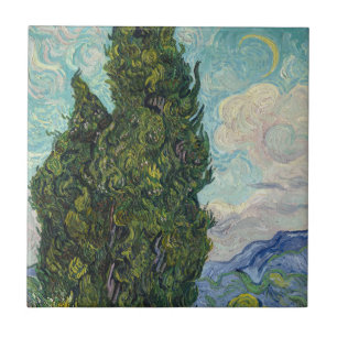 Vincent van Gogh - Cypresses Ceramic Tile