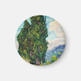 Vincent Van Gogh Cypresses Fine Art Magnet