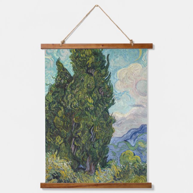 Vincent van Gogh - Cypresses Hanging Tapestry (Front)