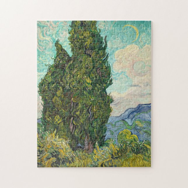 Vincent Van Gogh Cypresses Jigsaw Puzzle (Vertical)