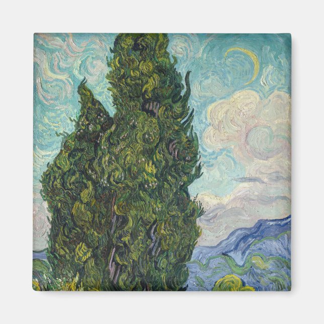 Vincent van Gogh - Cypresses Magnet (Front)