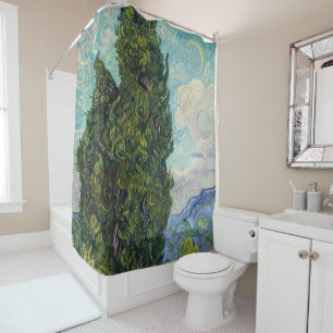 Vincent van Gogh - Cypresses Shower Curtain