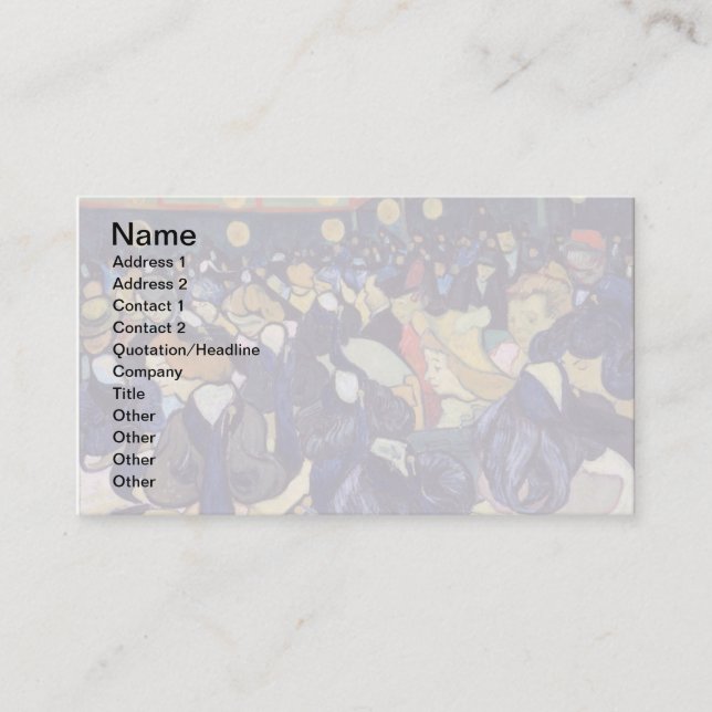 Vincent Van Gogh - Dance Hall In Arles Business Card (Front)