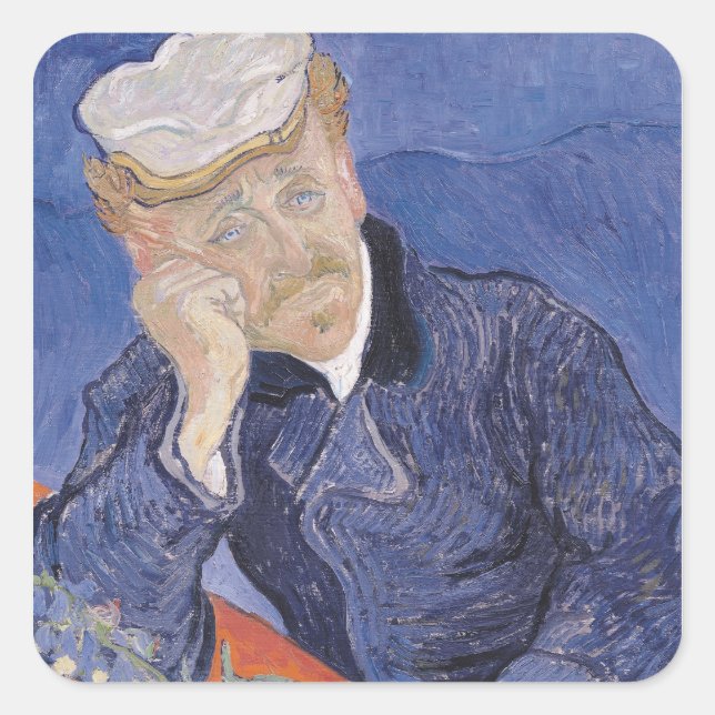 Vincent van Gogh | Dr. Paul Gachet, 1890 Square Sticker (Front)
