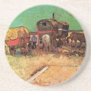 Vincent van Gogh - Encampment of Gypsies Caravans Coaster