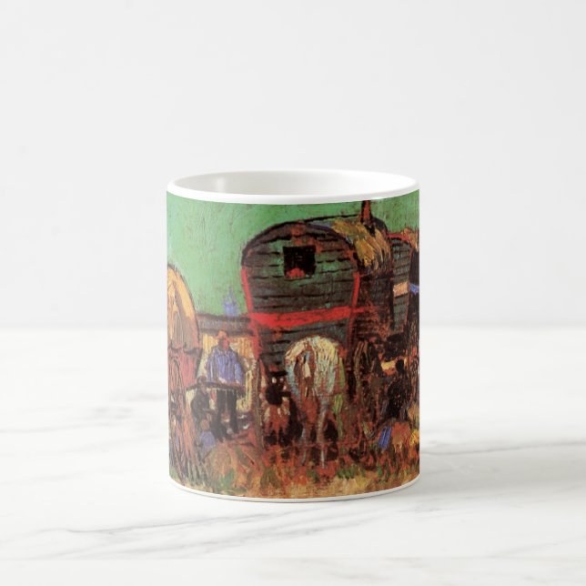 Vincent van Gogh - Encampment of Gypsies Caravans Coffee Mug (Center)