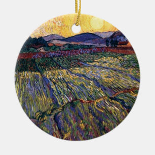 Vincent Van Gogh - Enclosed Field With Rising Sun Ceramic Ornament