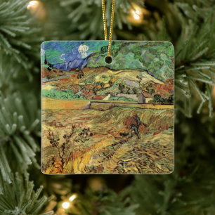 Vincent van Gogh - Enclosed Wheat Field w Peasant Ceramic Ornament