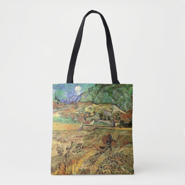 Vincent van Gogh - Enclosed Wheat Field w Peasant Tote Bag (Front)
