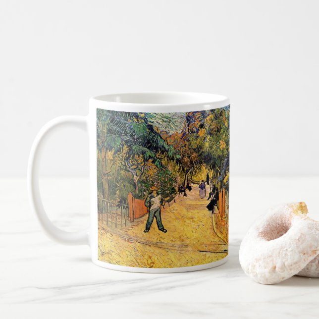 Vincent van Gogh - Entrance to Public Park, Arles Coffee Mug (With Donut)