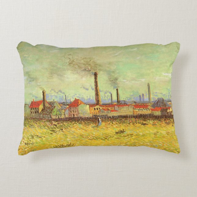 Vincent van Gogh - Factories at Asnieres Decorative Cushion (Front)