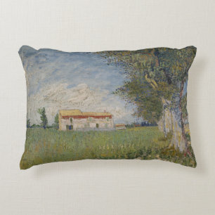 Vincent van Gogh - Farmhouse in a Wheat Field Decorative Cushion