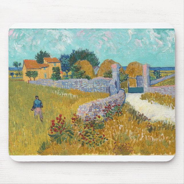 Vincent van Gogh Farmhouse in Provence, 1888 Mouse Pad (Front)