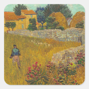 Vincent van Gogh Farmhouse in Provence, 1888 Square Sticker