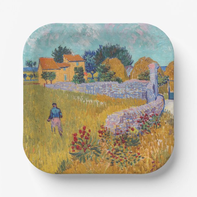 Vincent van Gogh - Farmhouse in Provence Paper Plate (Front)