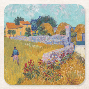 Vincent van Gogh - Farmhouse in Provence Square Paper Coaster