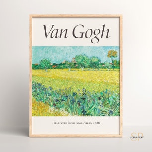 Vincent van Gogh Field with Irises Art Print Retro