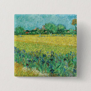 Vincent van Gogh - Field with Irises near Arles 15 Cm Square Badge