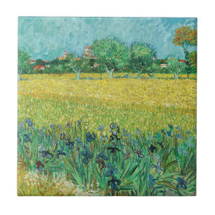Vincent van Gogh - Field with Irises near Arles Ceramic Tile