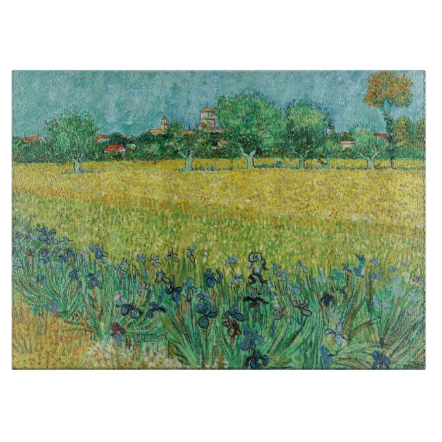Vincent van Gogh - Field with Irises near Arles Cutting Board (Front)