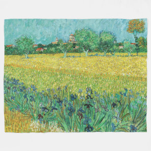 Vincent van Gogh - Field with Irises near Arles Fleece Blanket