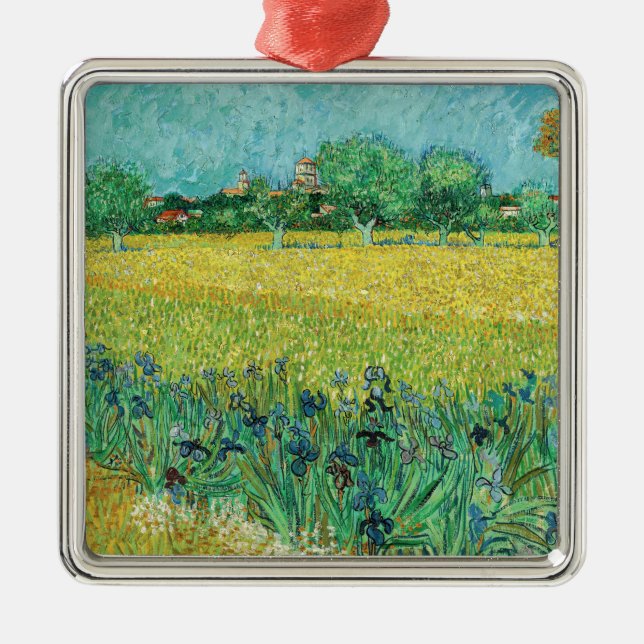 Vincent van Gogh - Field with Irises near Arles Metal Ornament (Front)