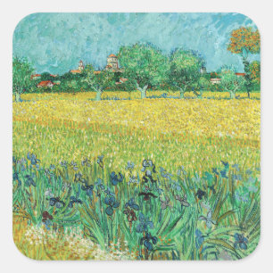 Vincent van Gogh - Field with Irises near Arles Square Sticker