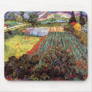 Vincent Van Gogh - Field With Poppies Fine Art Mouse Pad