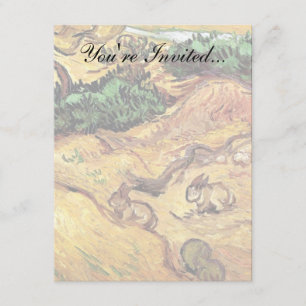 Vincent Van Gogh - Field With Two Rabbits Fine Art Invitation
