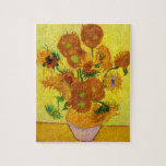 Vincent Van Gogh Fifteen Sunflowers In a Vase Art Jigsaw Puzzle<br><div class="desc">Vincent Van Gogh Fifteen Sunflowers In a Vase Art Jigsaw Puzzle.</div>