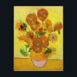 Vincent Van Gogh Fifteen Sunflowers In a Vase Art Postcard<br><div class="desc">Vincent Van Gogh Fifteen Sunflowers In a Vase Art Postcard</div>