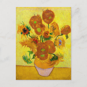 Vincent Van Gogh Fifteen Sunflowers In a Vase Art Postcard