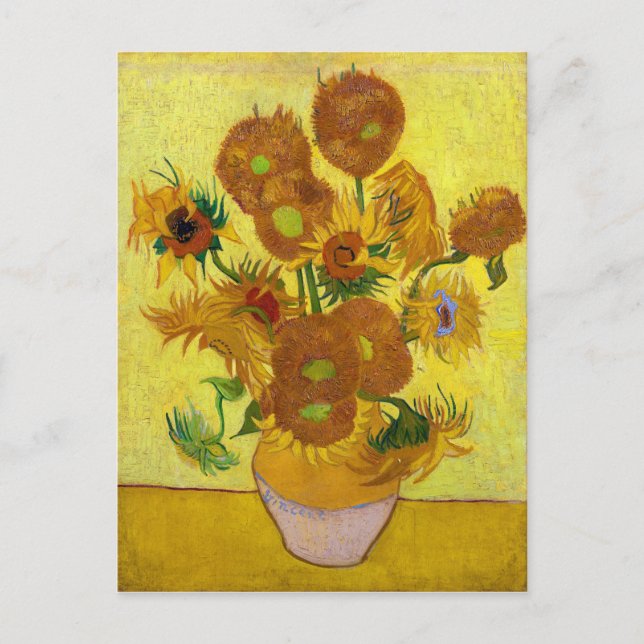 Vincent Van Gogh Fifteen Sunflowers In a Vase Art Postcard (Front)
