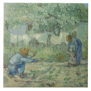 Vincent van Gogh - First Steps, after Millet Ceramic Tile
