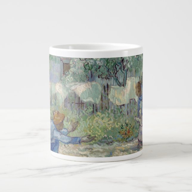 Vincent Van Gogh - First Steps, after Millet Large Coffee Mug (Front)