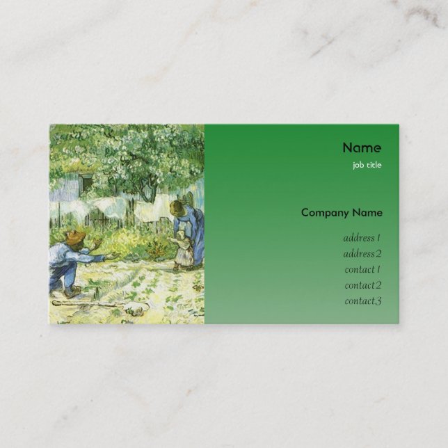 Vincent van Gogh, First Steps Business Card (Front)