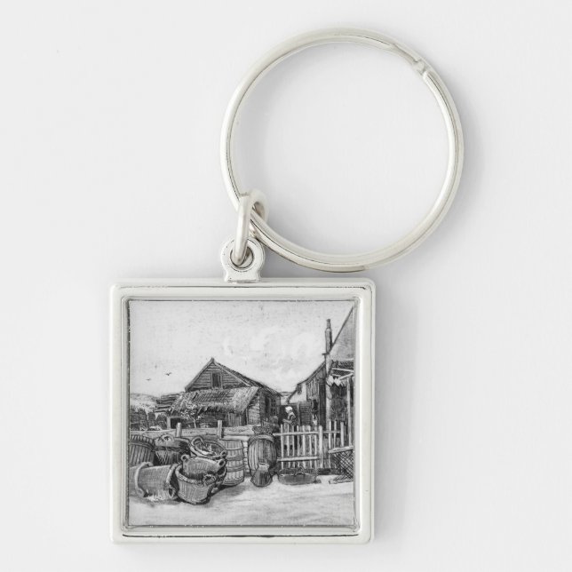 Vincent van Gogh | Fish drying barn, Scheveningen Key Ring (Front)
