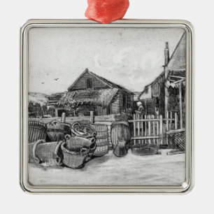 Vincent van Gogh Fish drying barn, Scheveningen Metal Tree Decoration