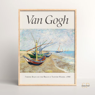 Vincent van Gogh Fishing Boats on the Beach Art Poster