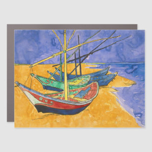 Vincent van Gogh - Fishing Boats on the Beach Car Magnet