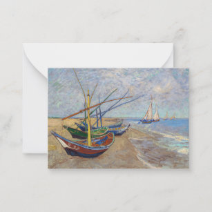 Vincent van Gogh - Fishing Boats on the Beach Card