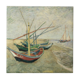 Vincent van Gogh - Fishing Boats on the Beach Ceramic Tile