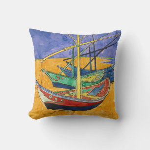 Vincent van Gogh - Fishing Boats on the Beach Cushion