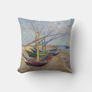 Vincent van Gogh - Fishing Boats on the Beach Cushion