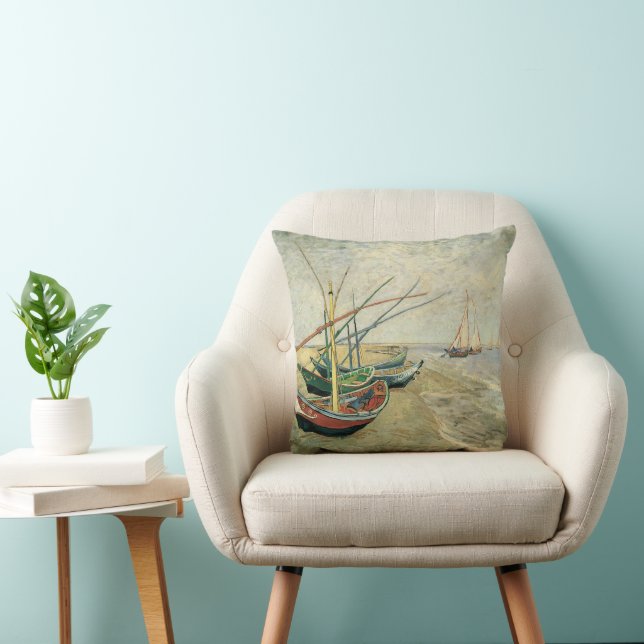 Vincent van Gogh - Fishing Boats on the Beach Cushion (Chair)