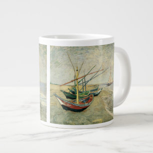 Vincent van Gogh - Fishing Boats on the Beach Large Coffee Mug
