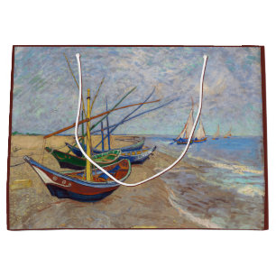 Vincent van Gogh - Fishing Boats on the Beach Large Gift Bag