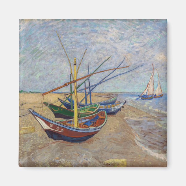 Vincent van Gogh - Fishing Boats on the Beach Magnet (Front)