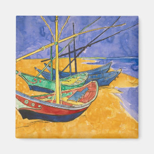 Vincent van Gogh Fishing Boats on the Beach Magnet